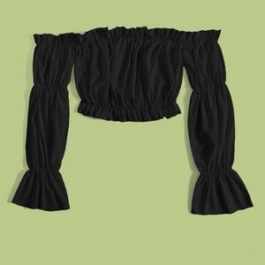Off Shoulder frill trim top